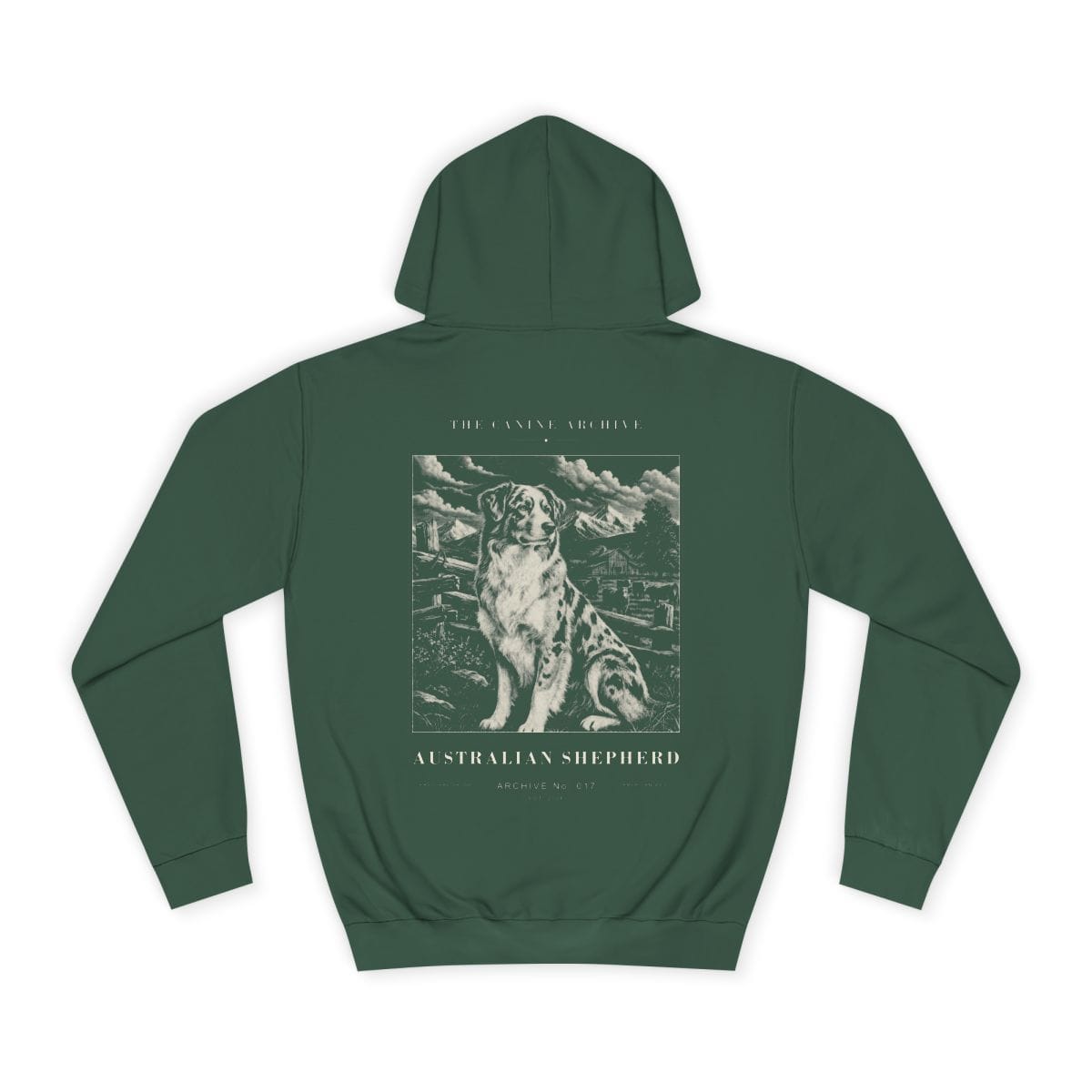 Australian Shepherd Archive Hoodie in Bottle Green