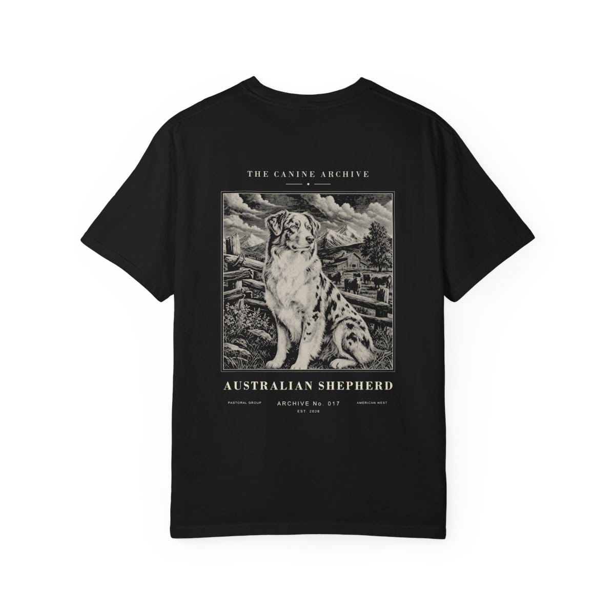 Australian Shepherd Archive Tee in Black