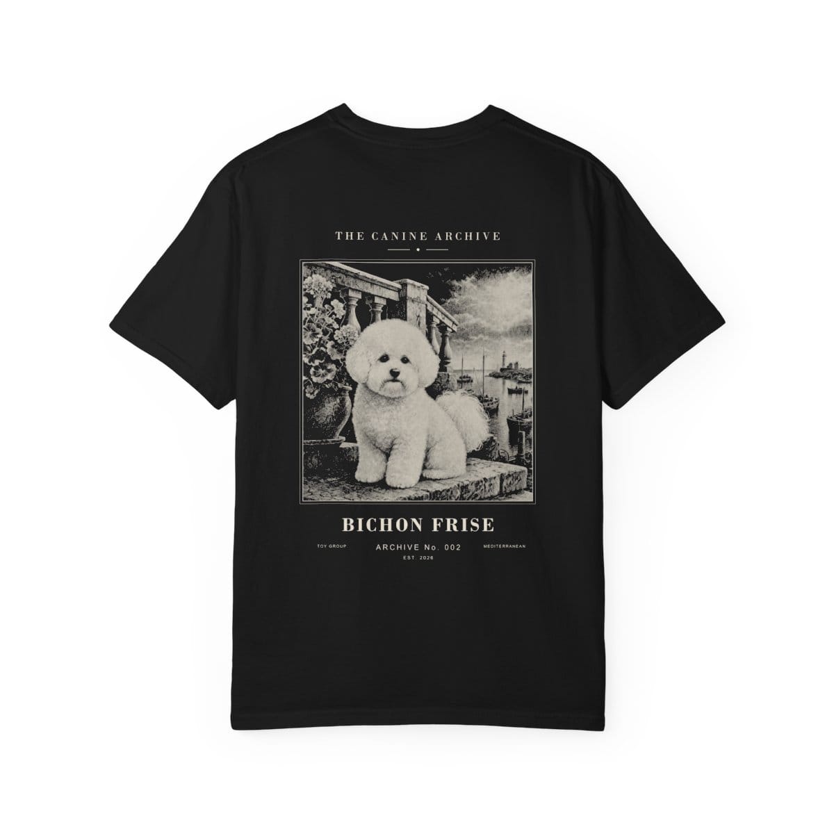 Bichon Frise Archive Tee in Black