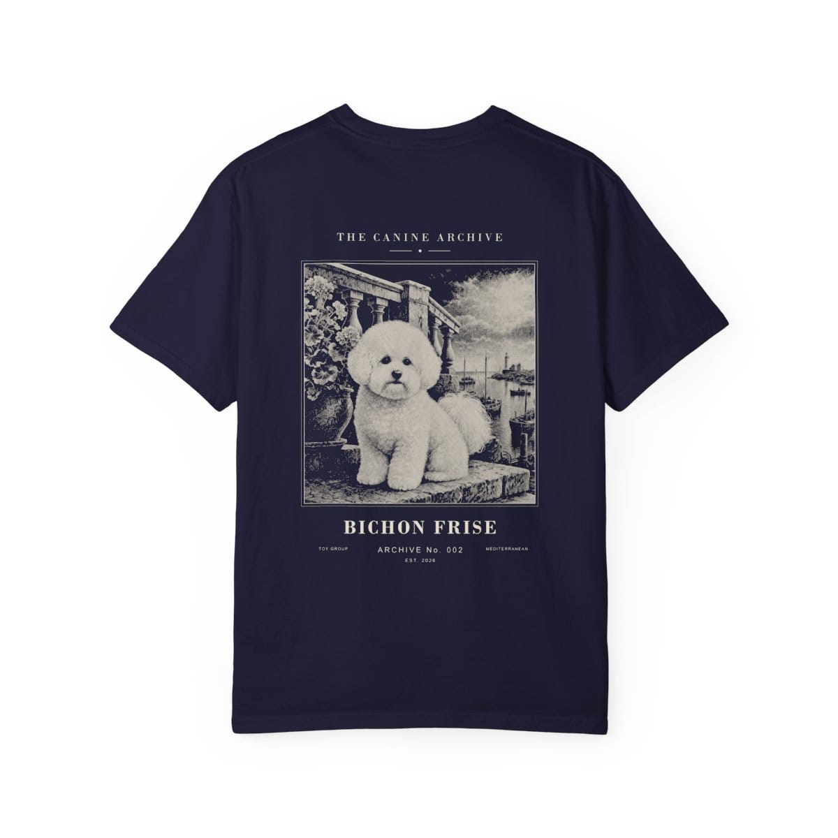 Bichon Frise Archive Tee in True Navy