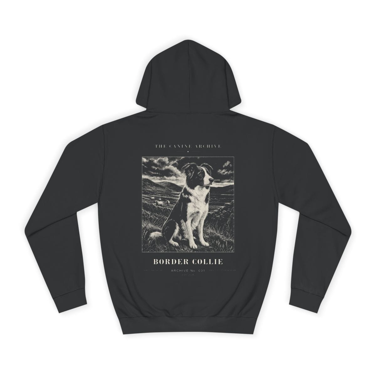 Border Collie Archive Hoodie in Jet Black