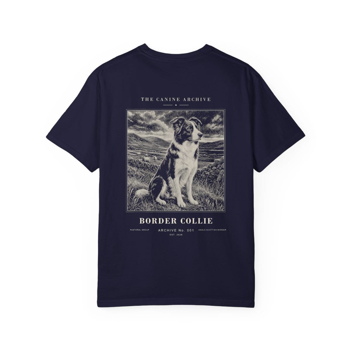 Border Collie Archive Tee in True Navy
