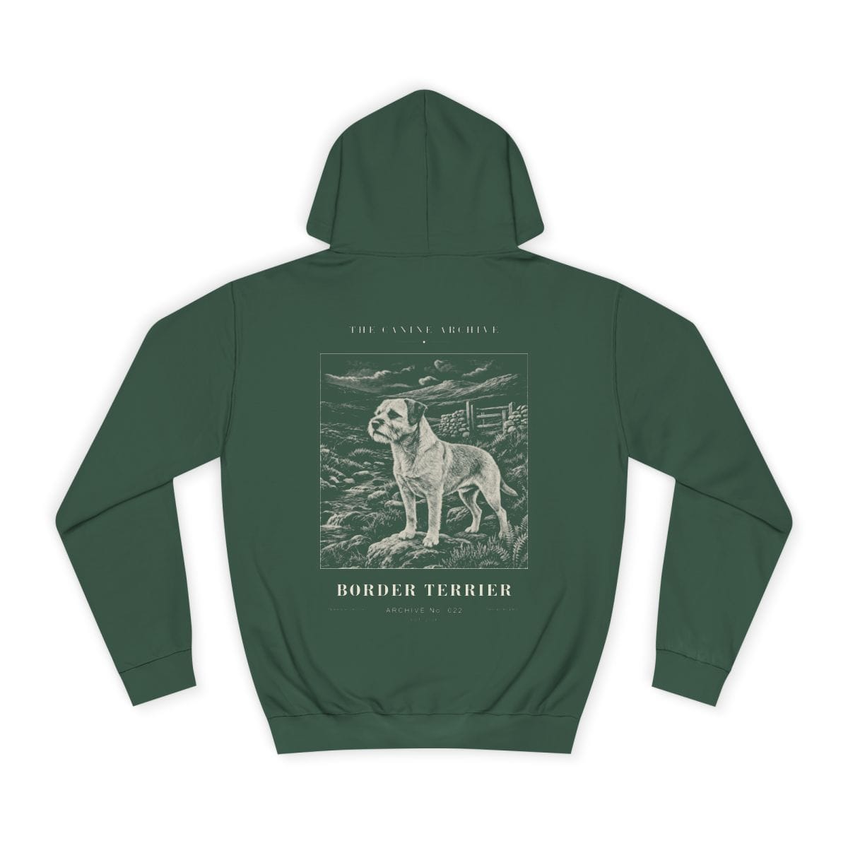 Border Terrier Archive Hoodie in Bottle Green