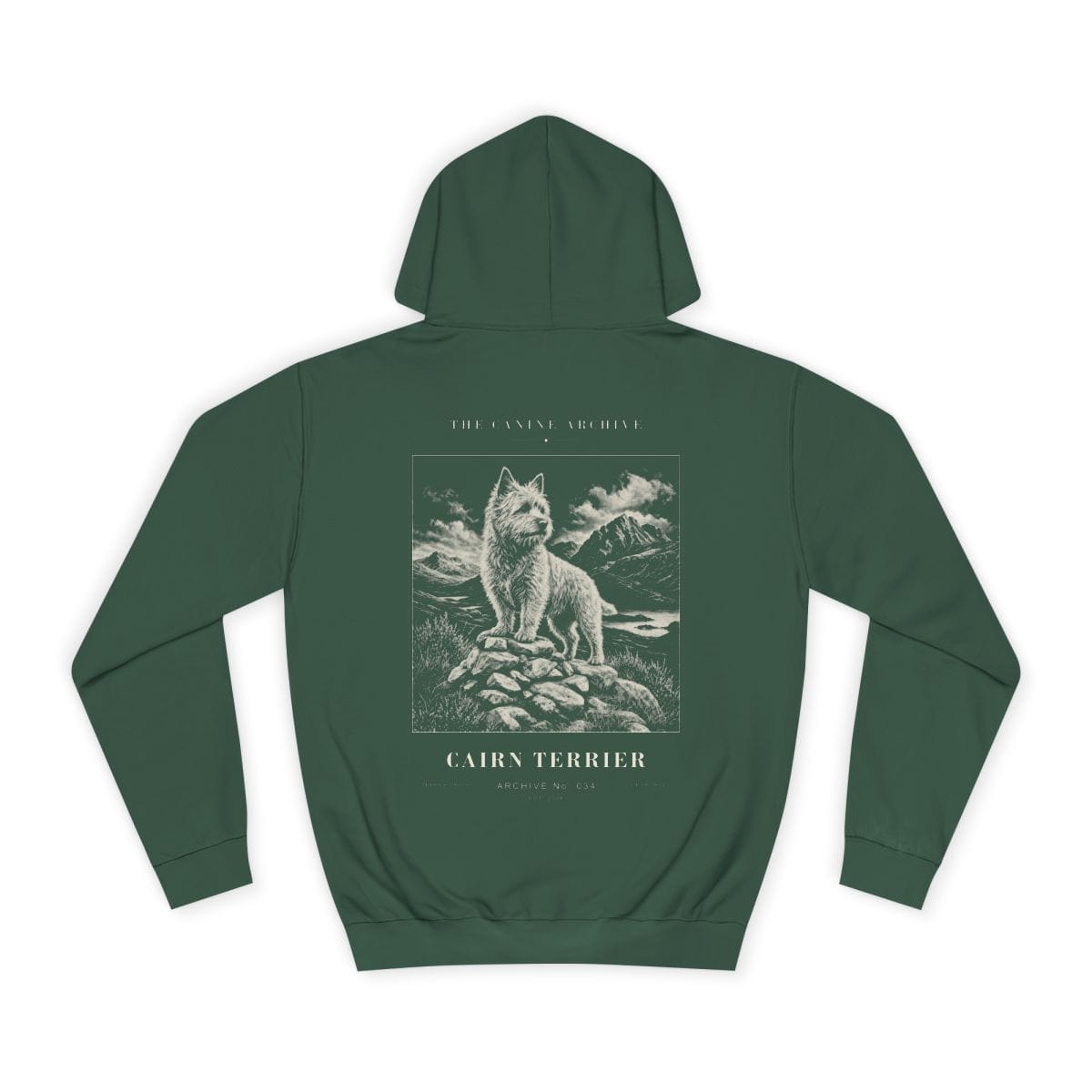 Cairn Terrier Archive Hoodie in Bottle Green