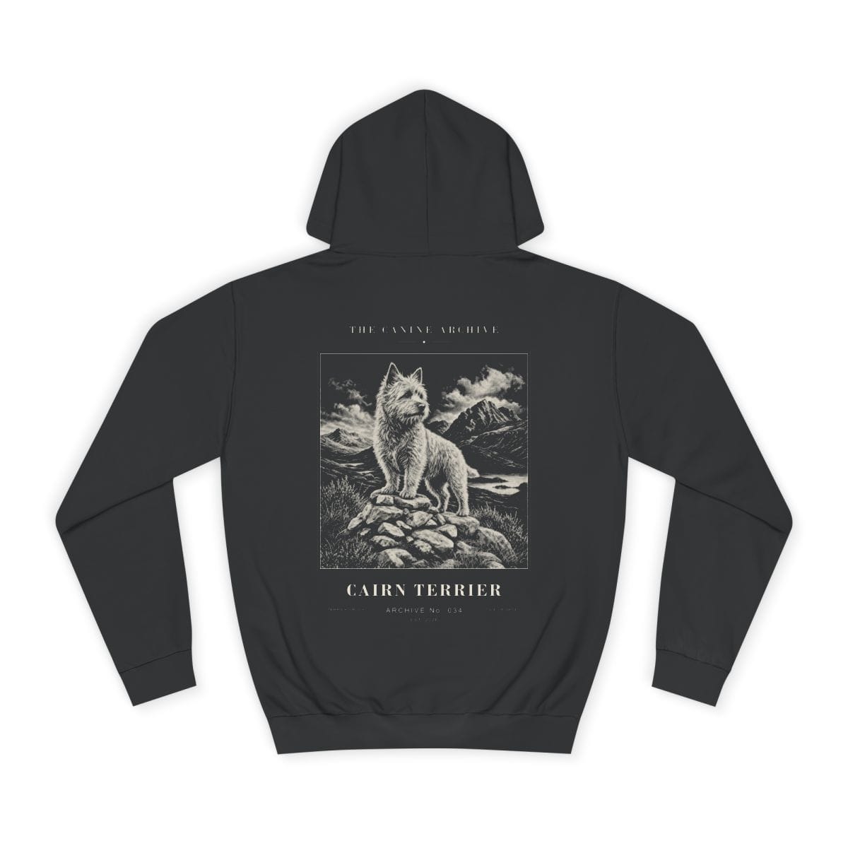 Cairn Terrier Archive Hoodie in Jet Black