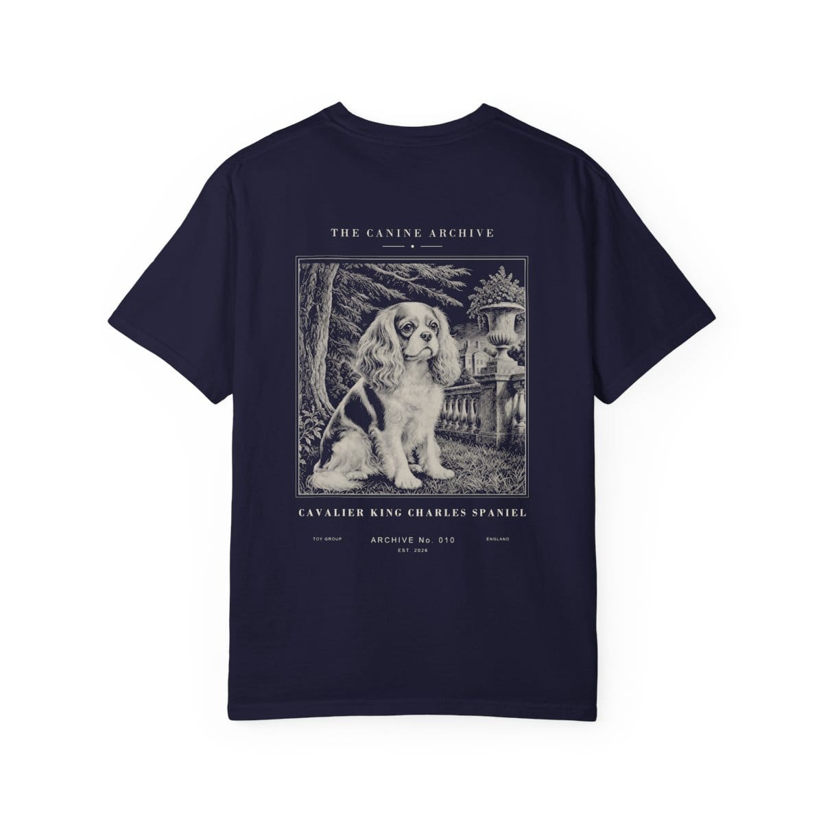 Cavalier King Charles Spaniel Archive Tee in True Navy