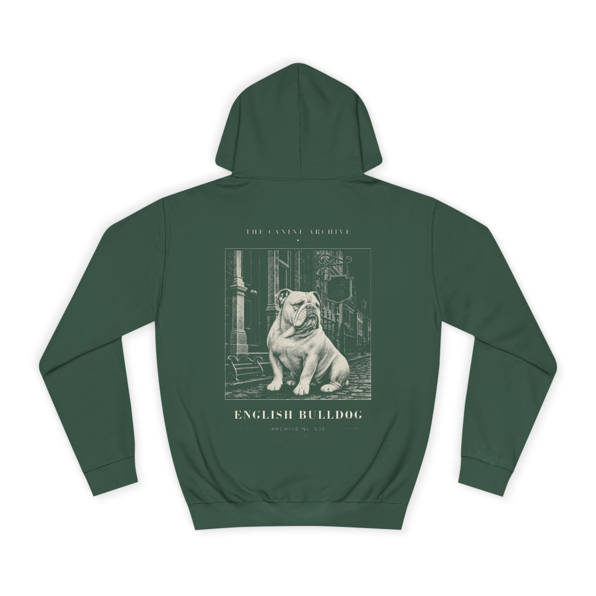 English Bulldog Archive Hoodie in Bottle Green