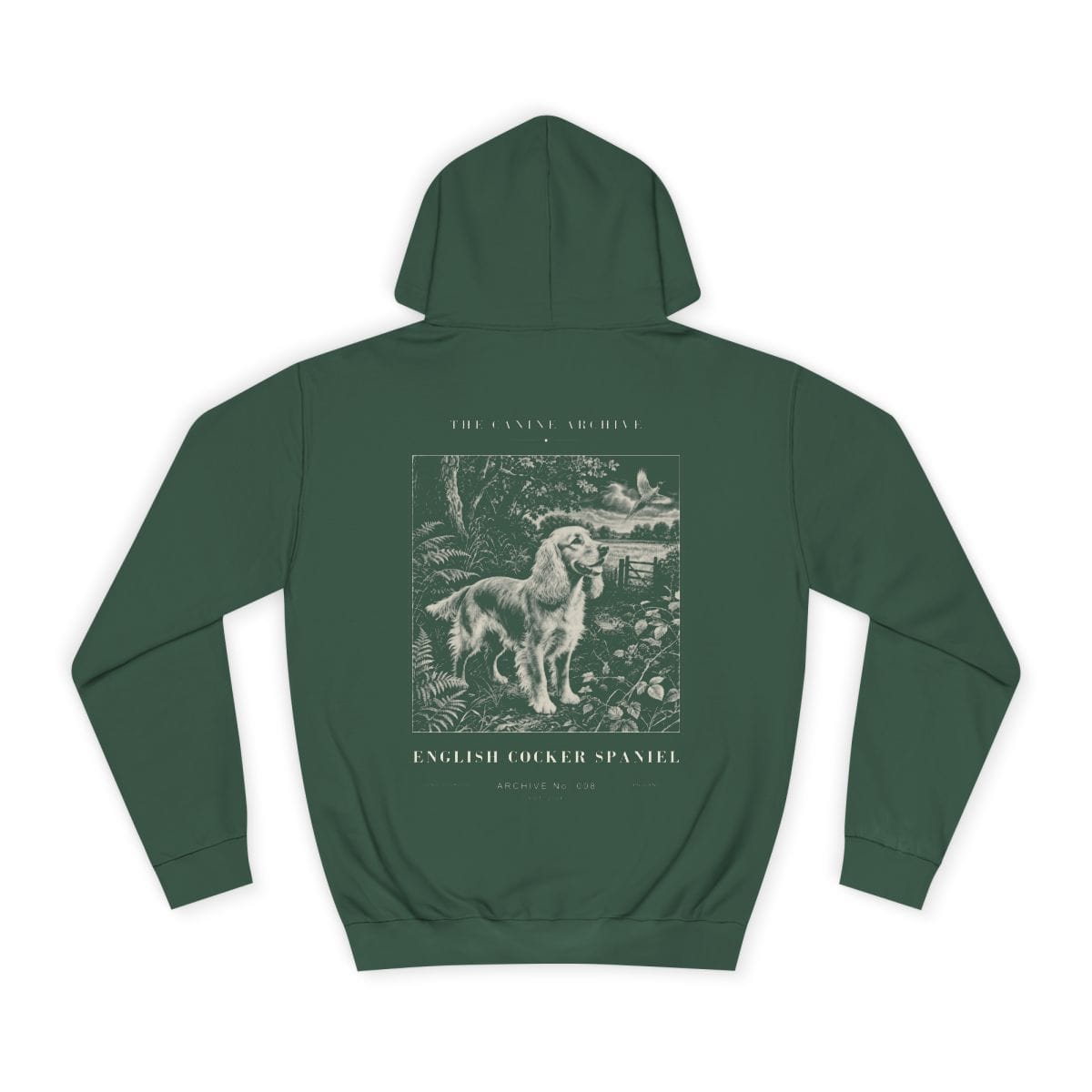 English Cocker Spaniel Archive Hoodie in Bottle Green