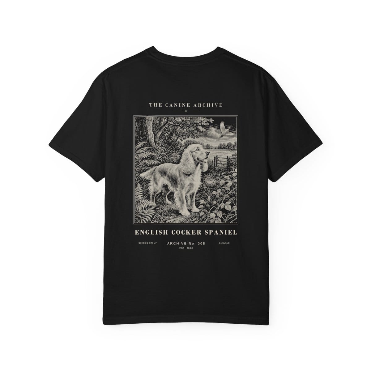 English Cocker Spaniel Archive Tee in Black