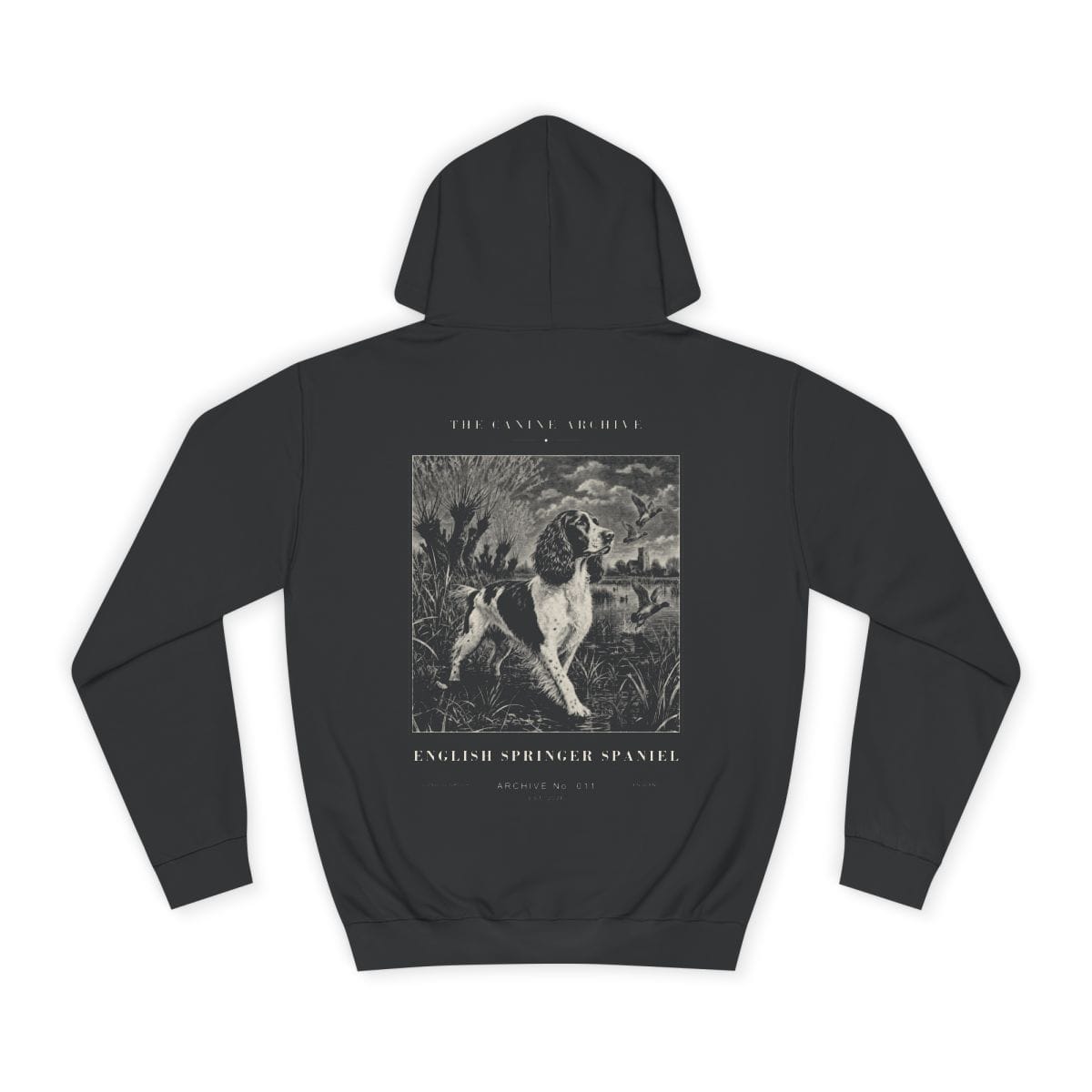 English Springer Spaniel Archive Hoodie in Jet Black