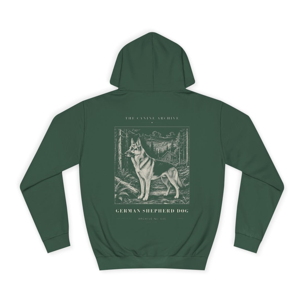 German Shepherd Dog Archive Hoodie in Bottle Green