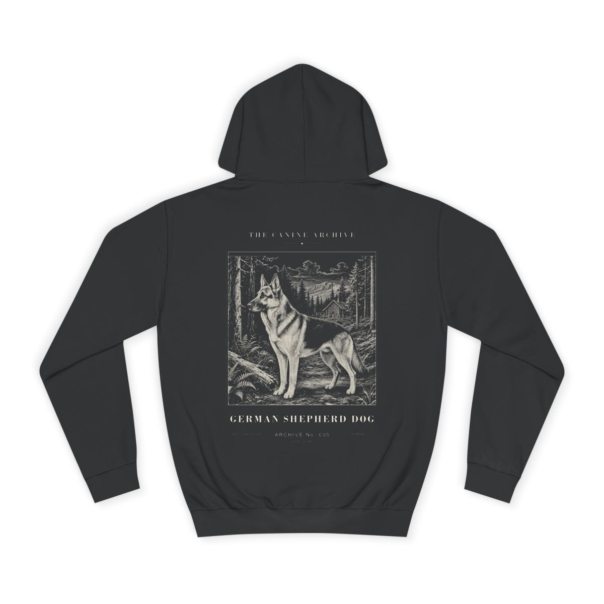German Shepherd Dog Archive Hoodie in Jet Black
