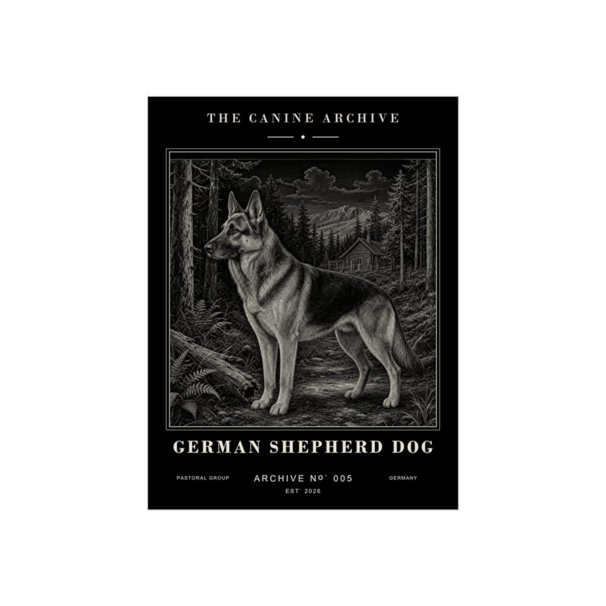 German Shepherd Dog Archive Print · 12 x 16