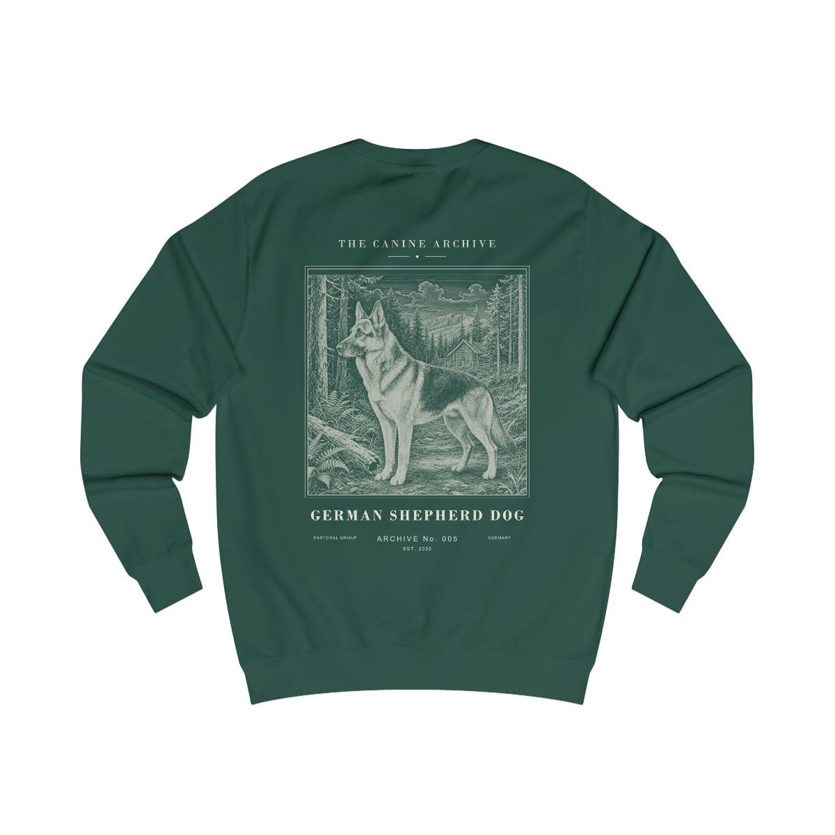 German Shepherd Dog Archive Sweatshirt in Bottle Green