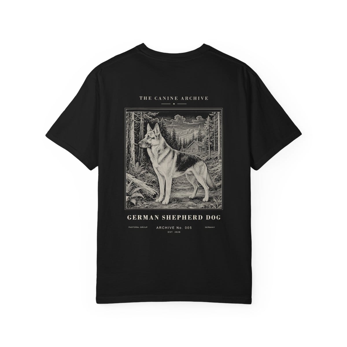 German Shepherd Dog Archive Tee in Black