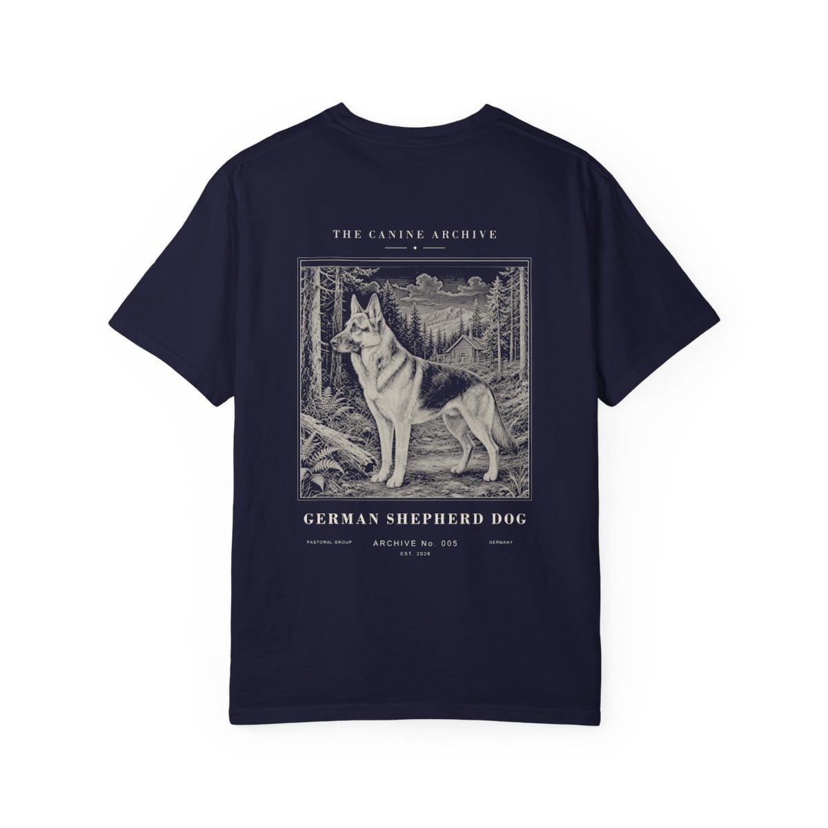 German Shepherd Dog Archive Tee in True Navy