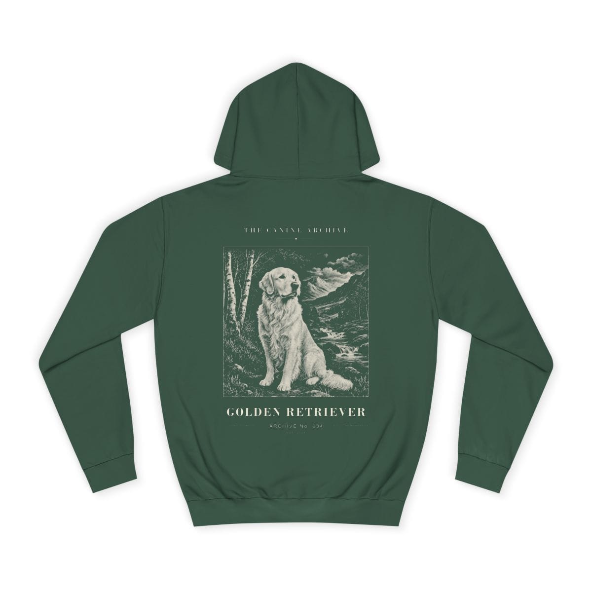 Golden Retriever Archive Hoodie in Bottle Green