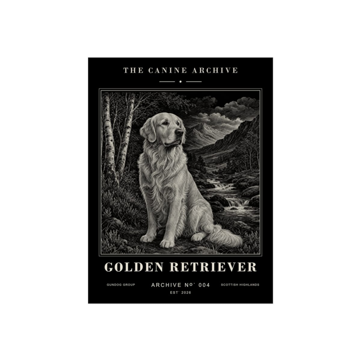 Golden Retriever Archive Print · 12 x 16