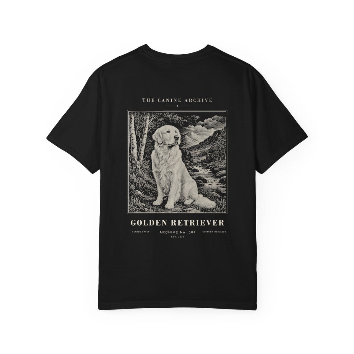 Golden Retriever Archive Tee in Black