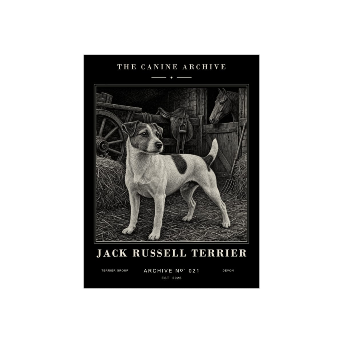 Jack Russell Terrier Archive Print · 12 x 16