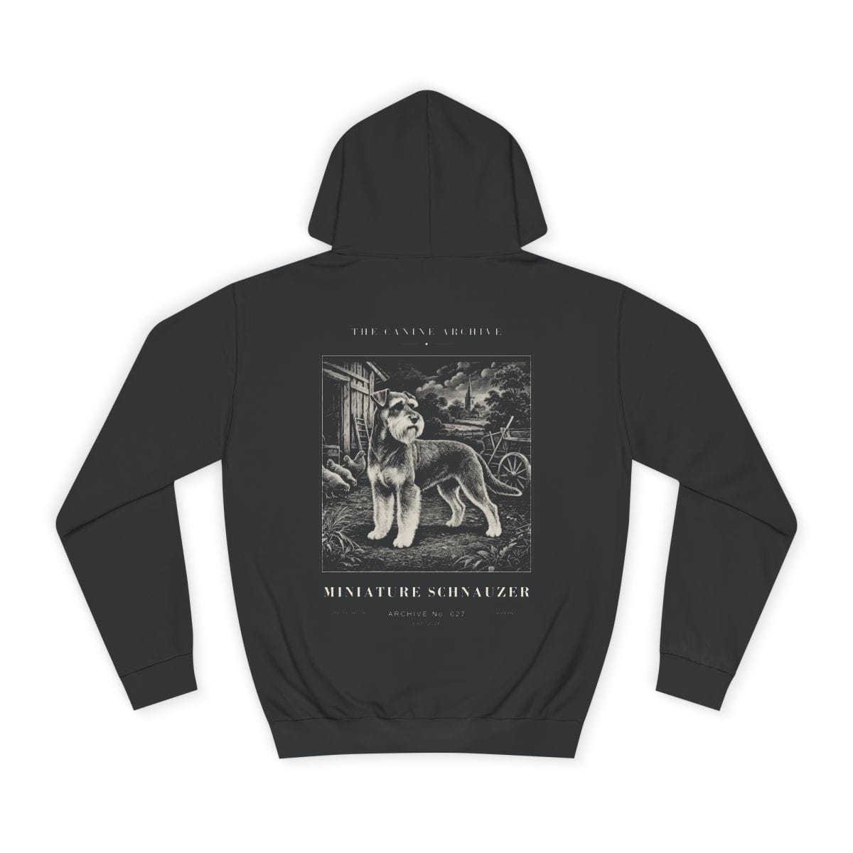 Miniature Schnauzer Archive Hoodie in Jet Black