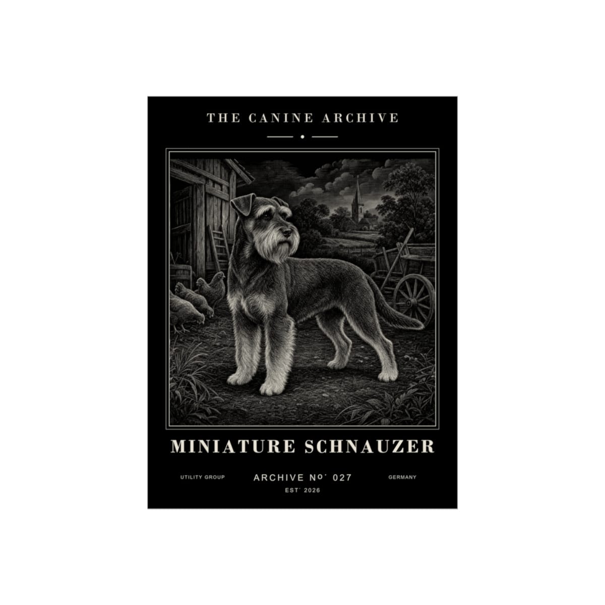 Miniature Schnauzer Archive Print · 12 x 16