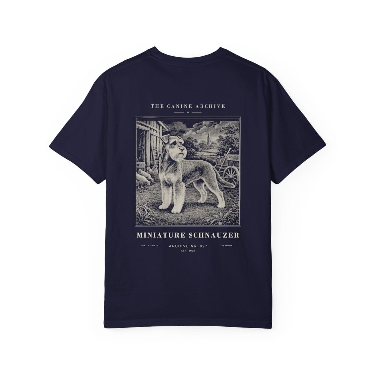 Miniature Schnauzer Archive Tee in True Navy