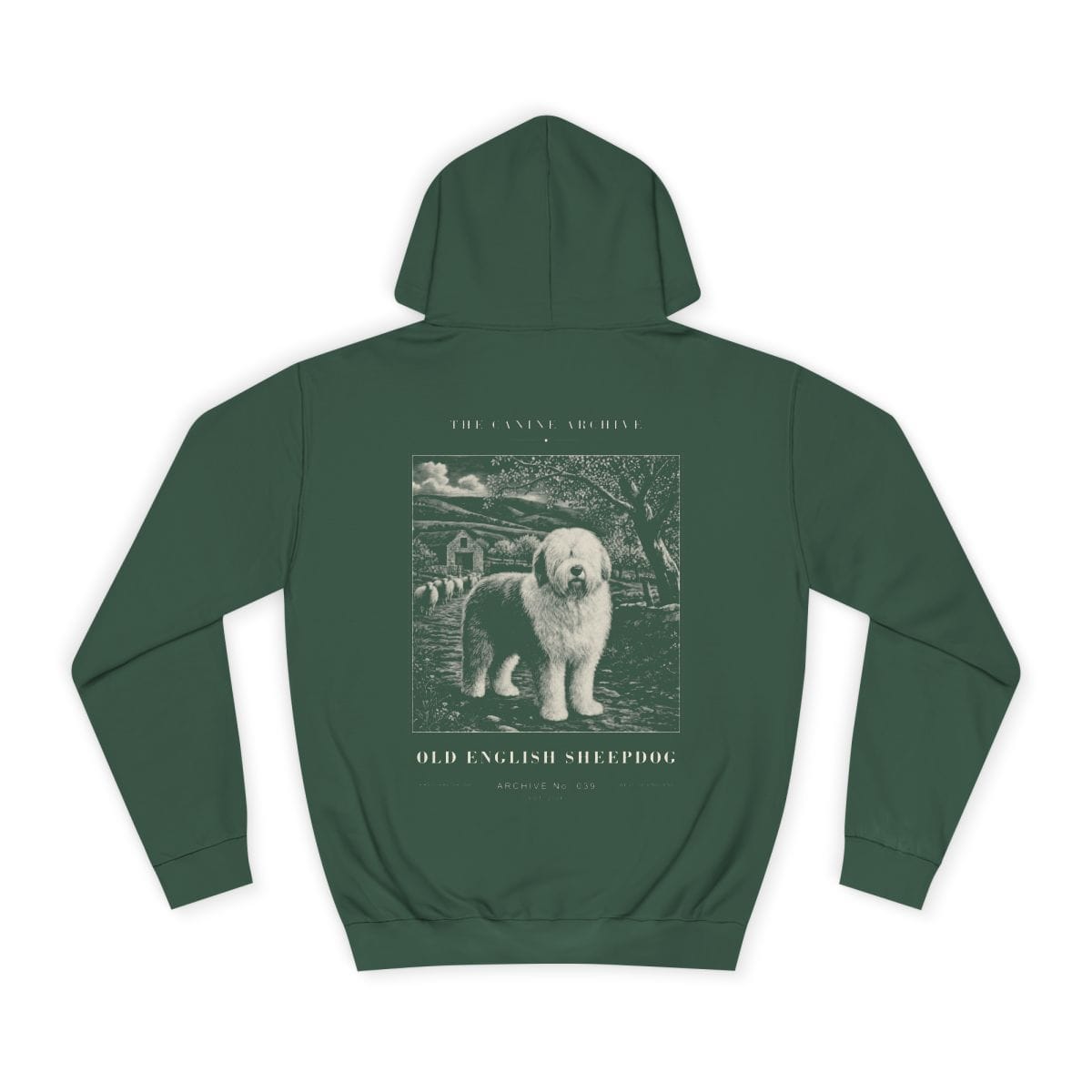 Old English Sheepdog Archive Hoodie in Bottle Green