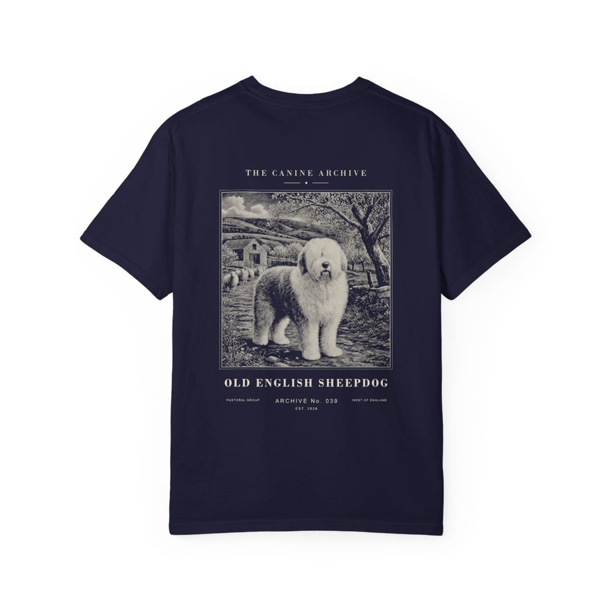 Old English Sheepdog Archive Tee in True Navy