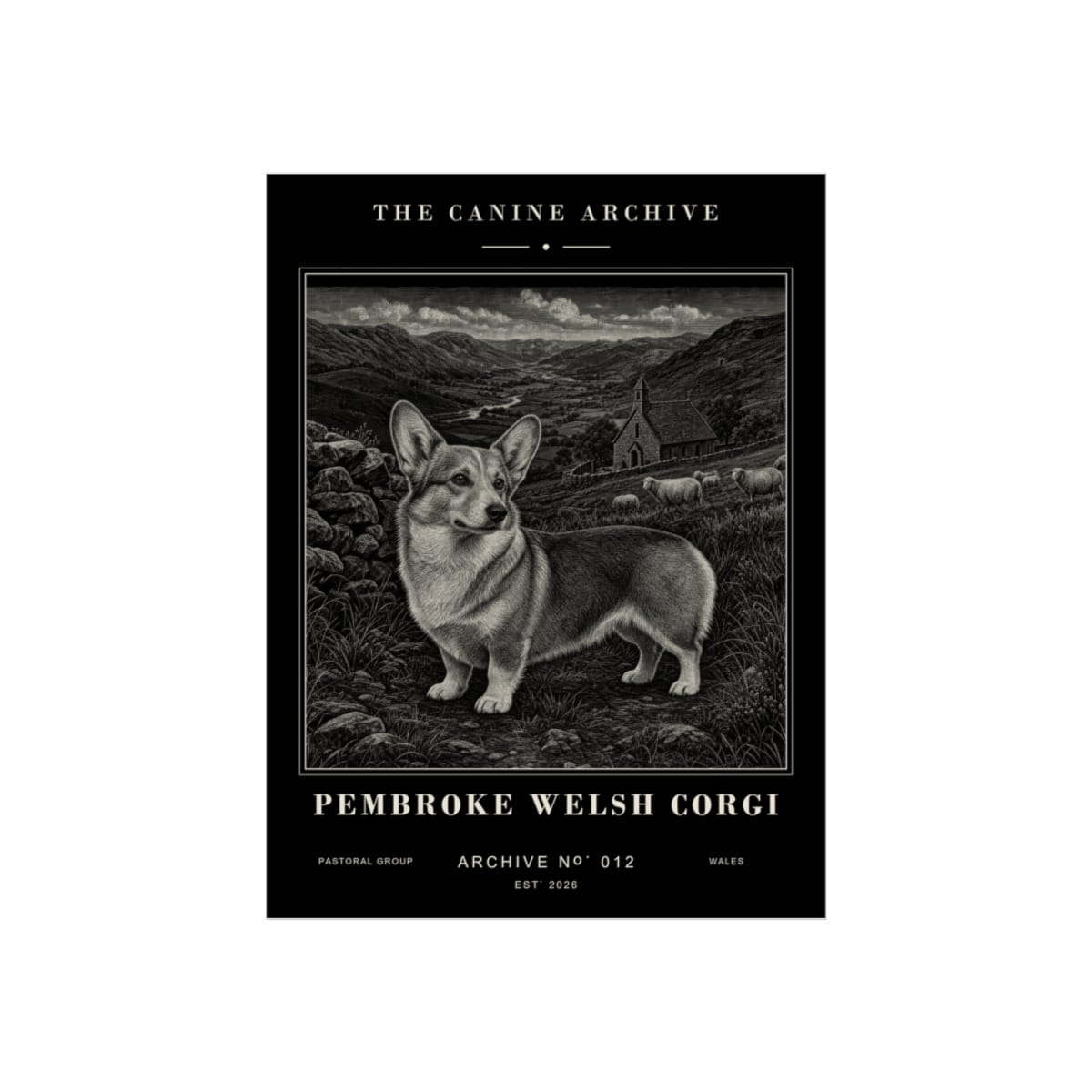 Pembroke Welsh Corgi Archive Print · 12 x 16