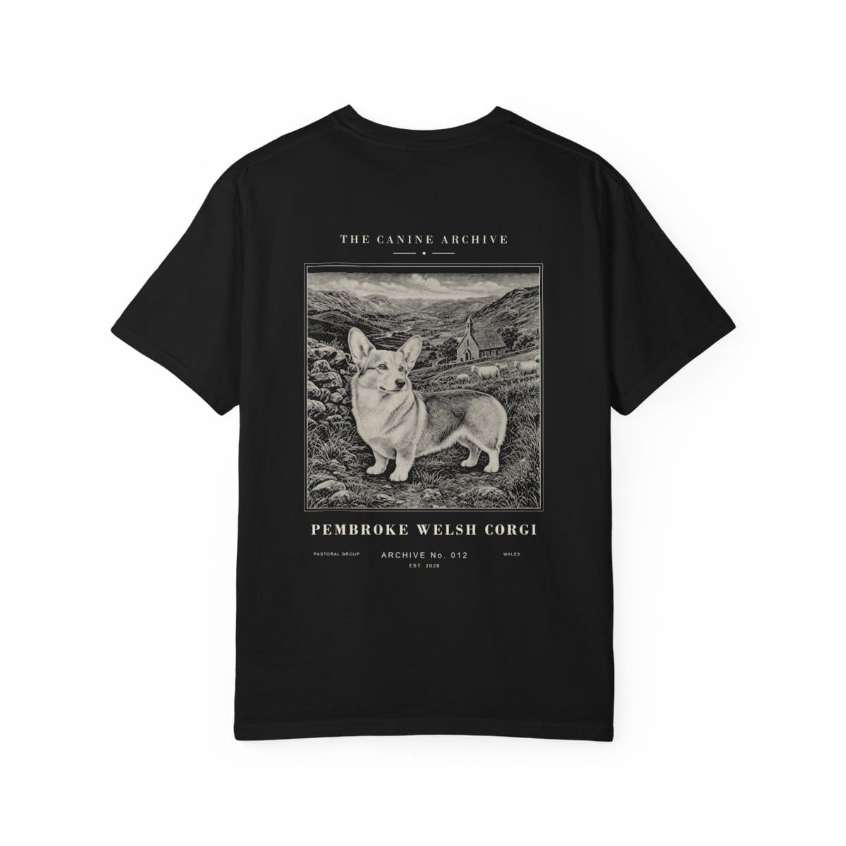 Pembroke Welsh Corgi Archive Tee in Black