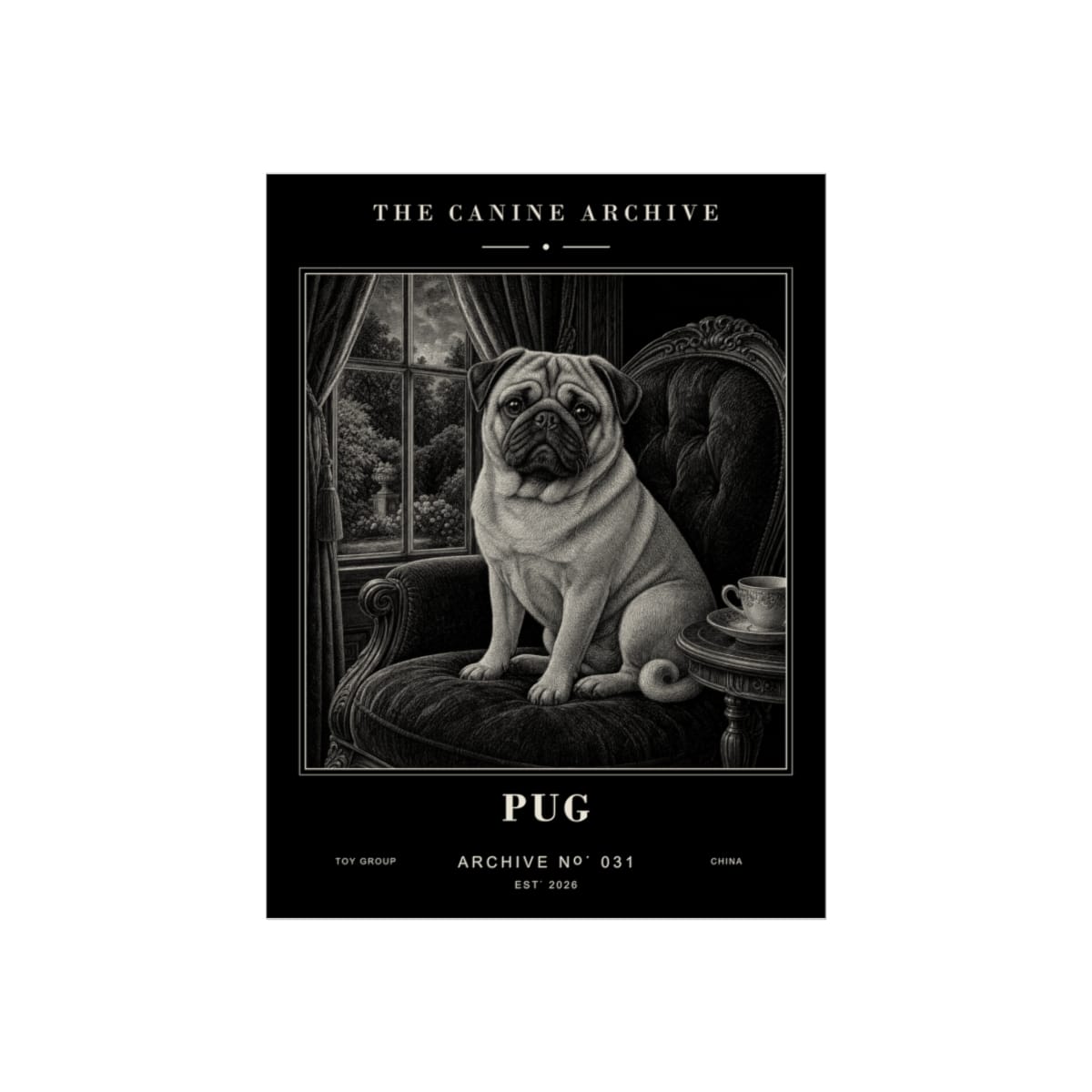 Pug Archive Print · 12 x 16
