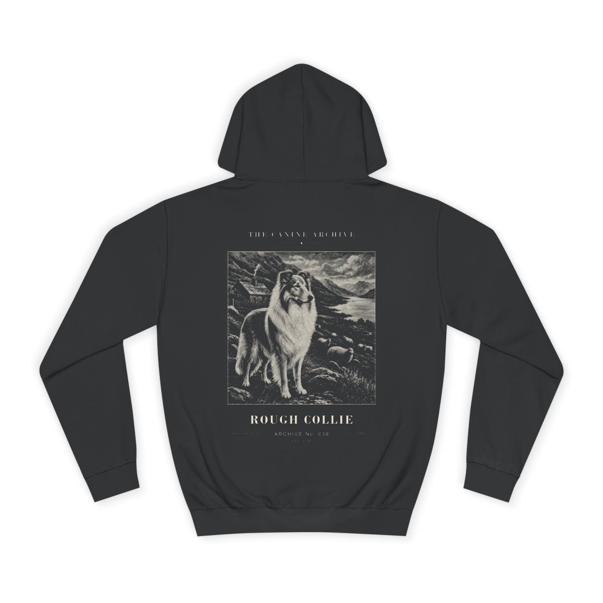 Rough Collie Archive Hoodie in Jet Black