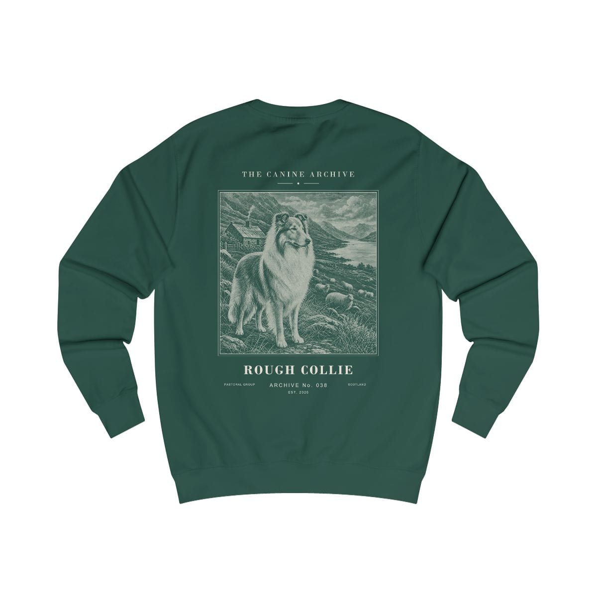 Rough Collie Archive Sweatshirt in Bottle Green