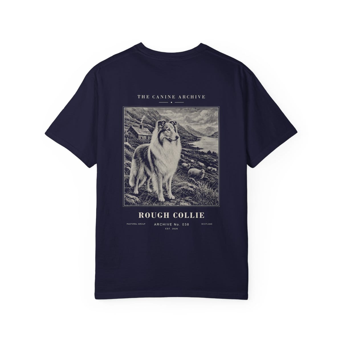 Rough Collie Archive Tee in True Navy