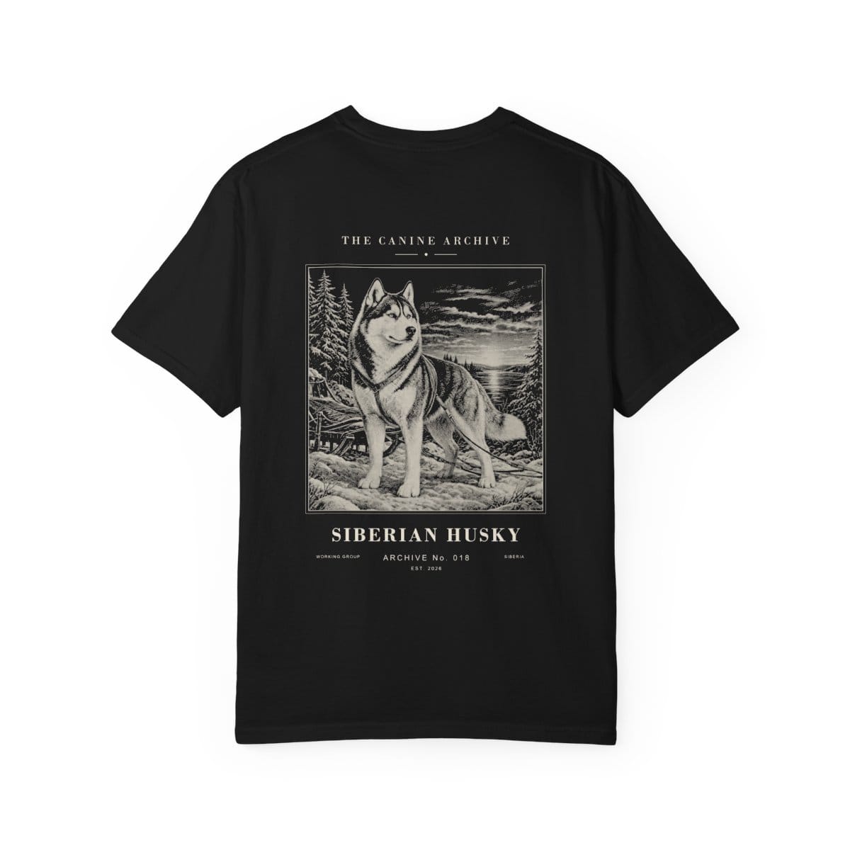 Siberian Husky Archive Tee in Black