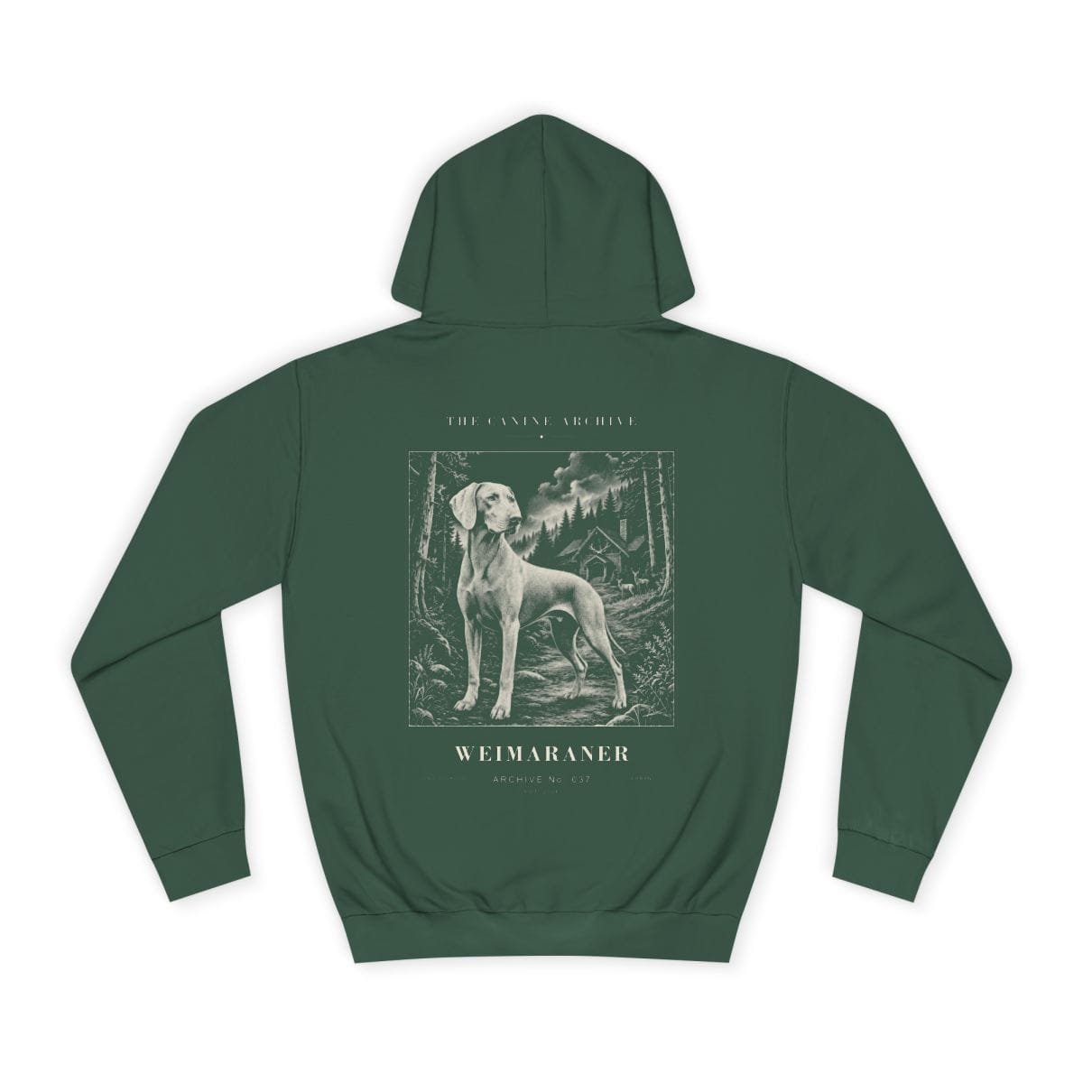 Weimaraner Archive Hoodie in Bottle Green