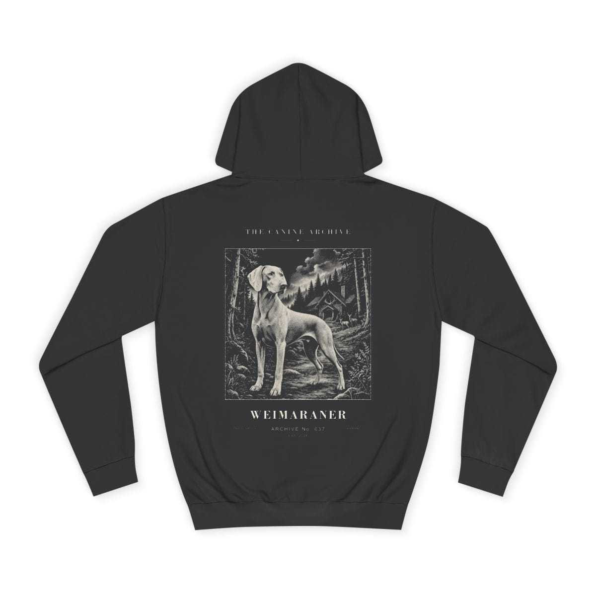Weimaraner Archive Hoodie in Jet Black