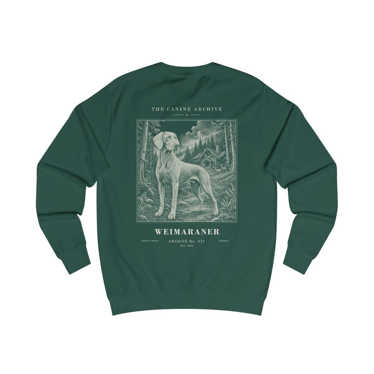Weimaraner Archive Sweatshirt in Bottle Green