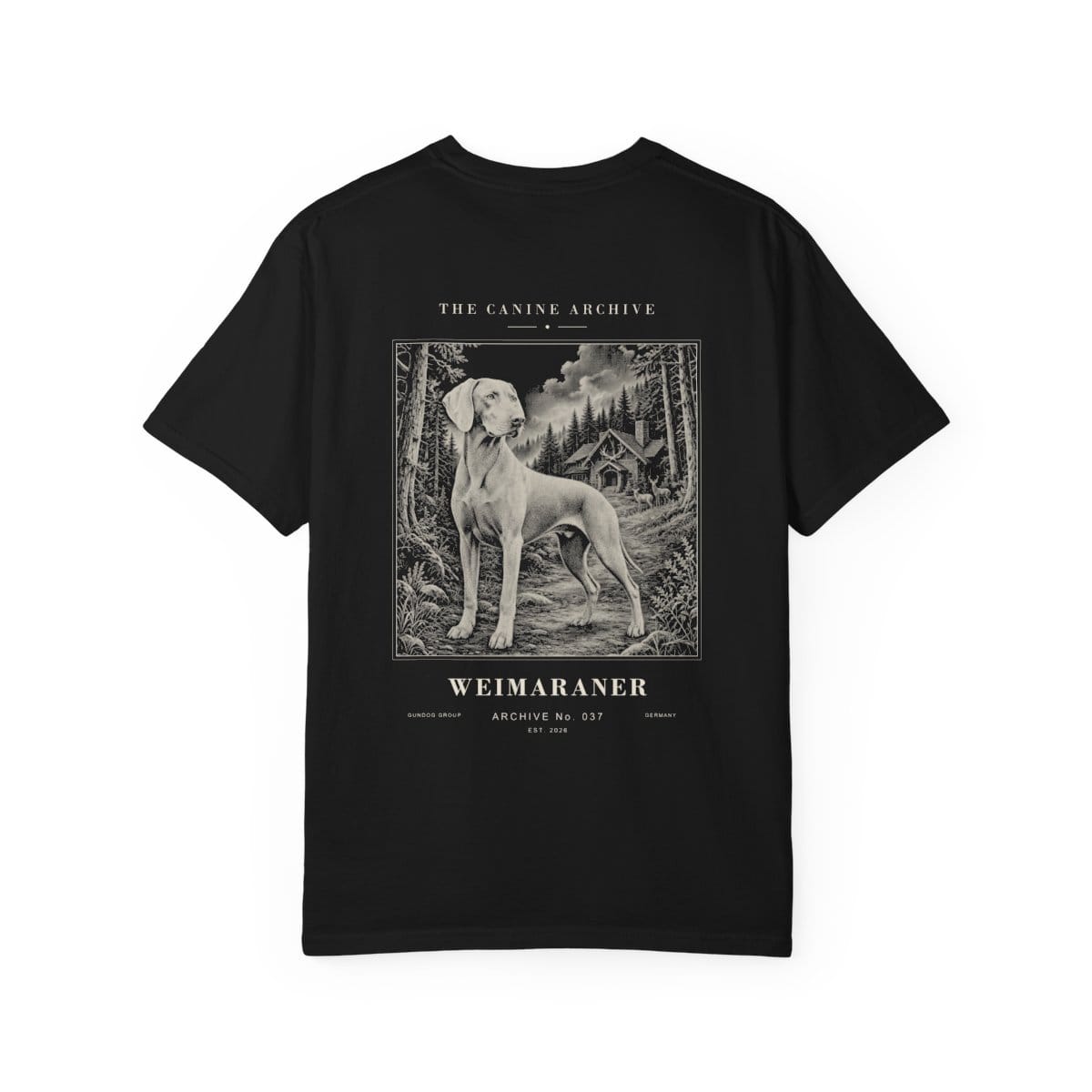 Weimaraner Archive Tee in Black