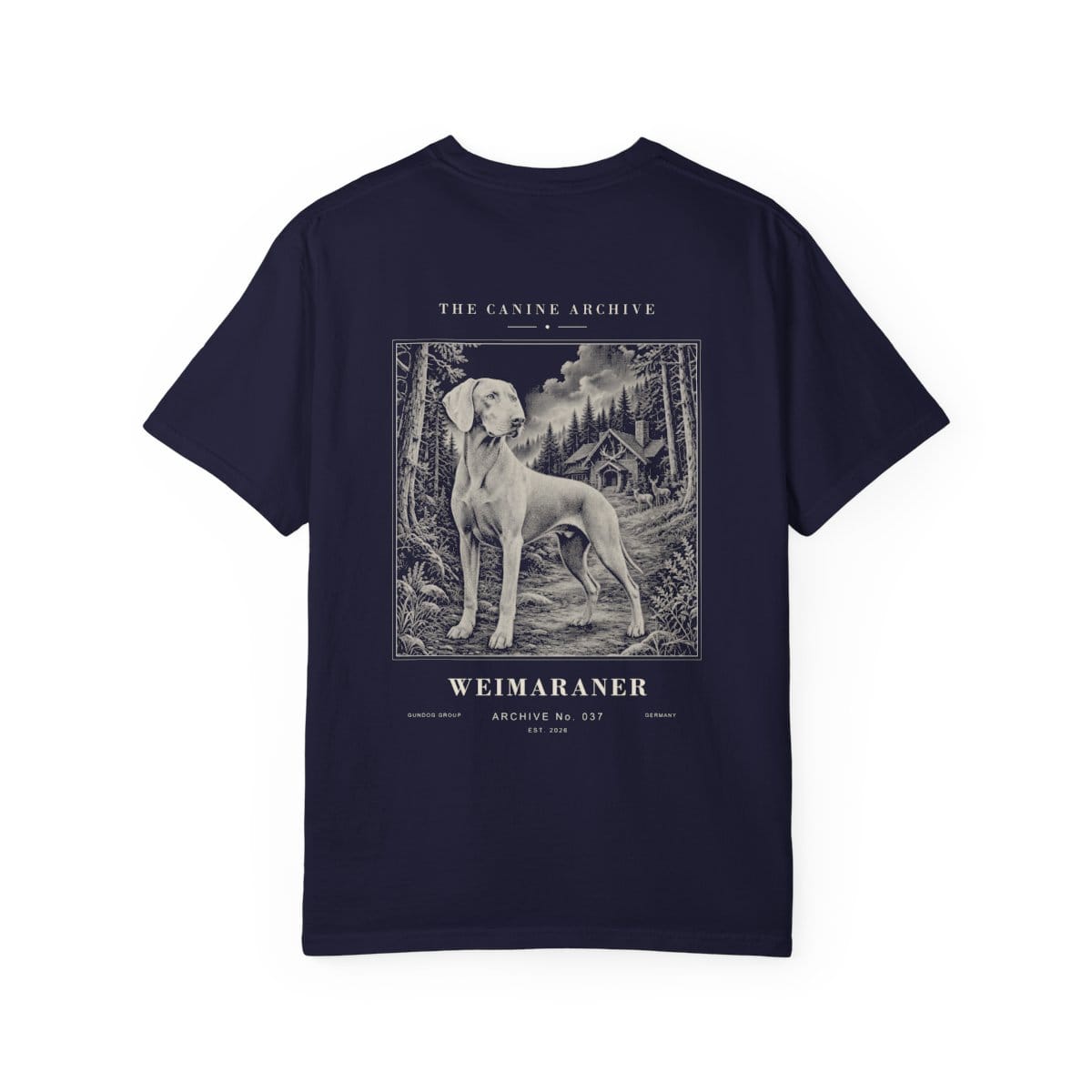 Weimaraner Archive Tee in True Navy