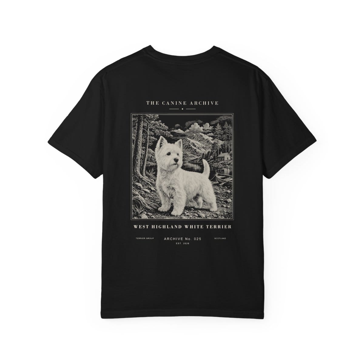 West Highland White Terrier Archive Tee in Black