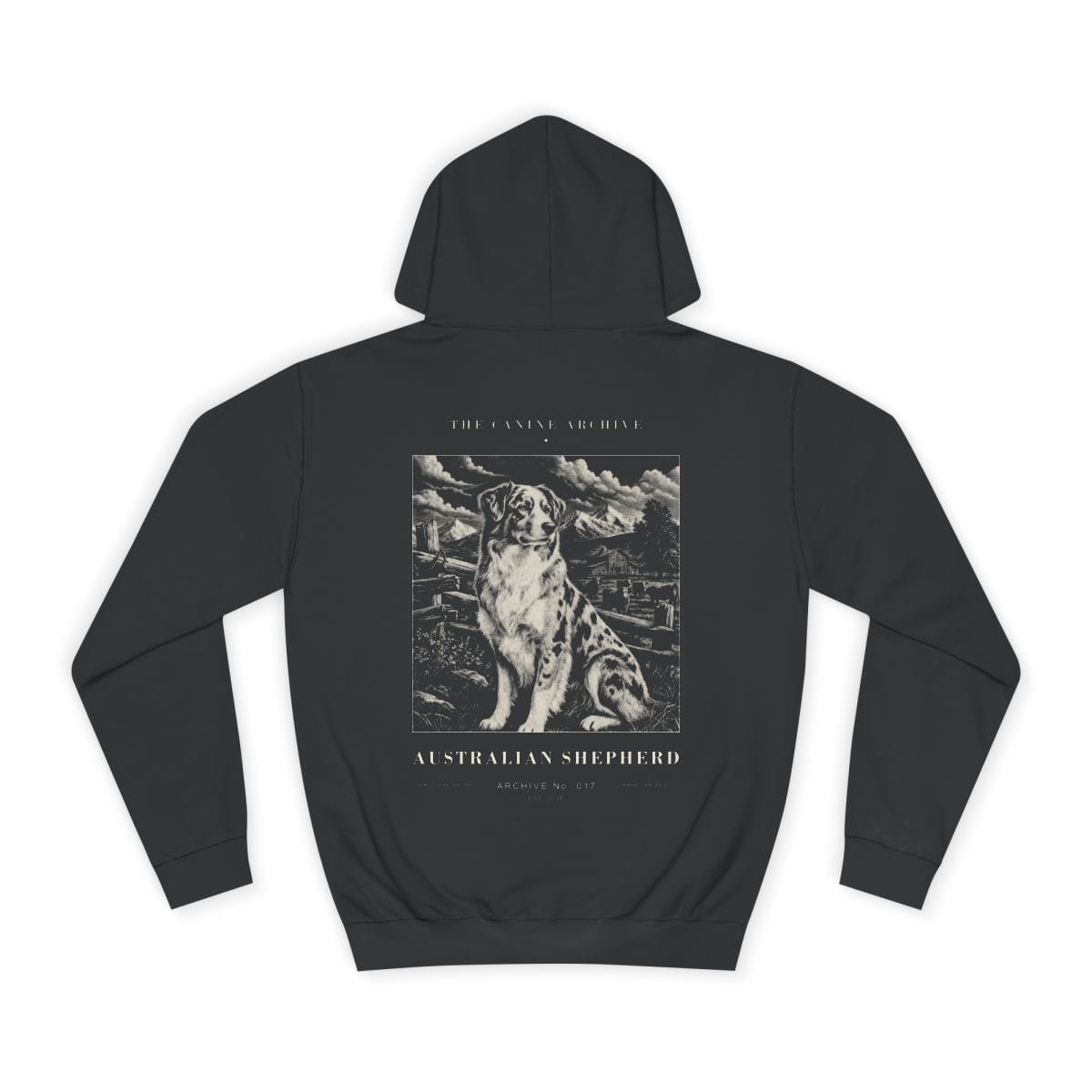 Australian Shepherd Archive Hoodie in Jet Black