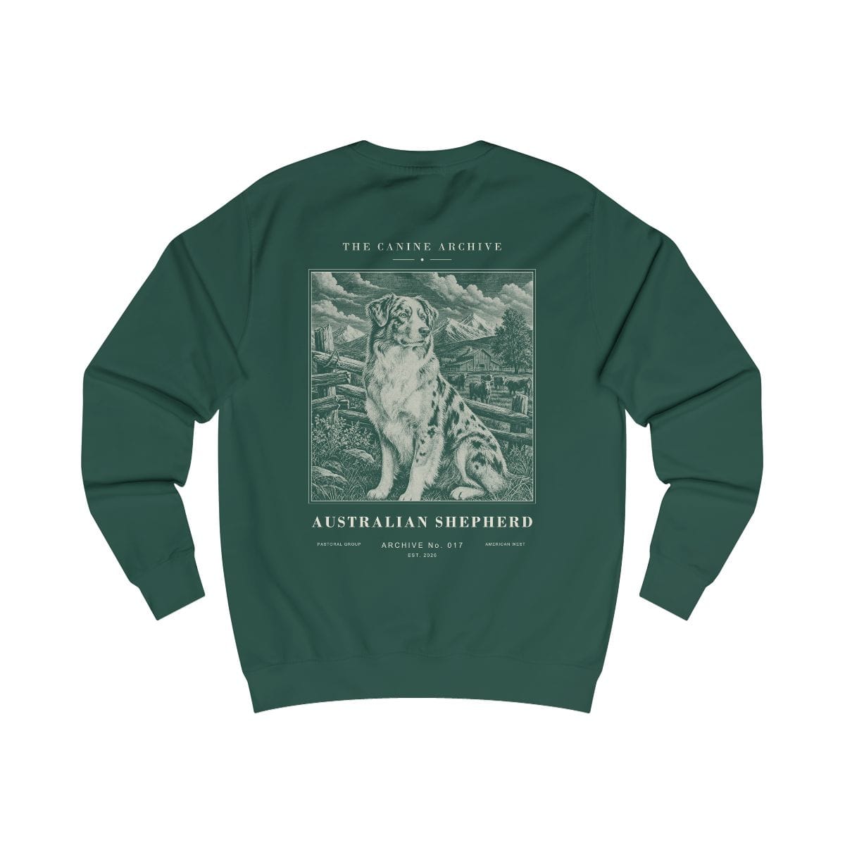 Australian Shepherd Archive Sweatshirt in Bottle Green