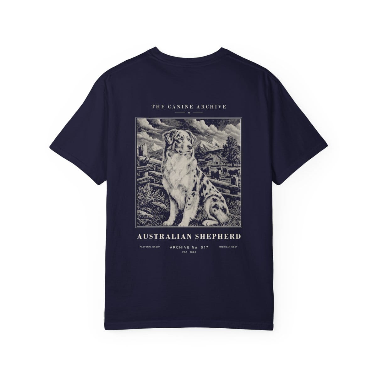 Australian Shepherd Archive Tee in True Navy