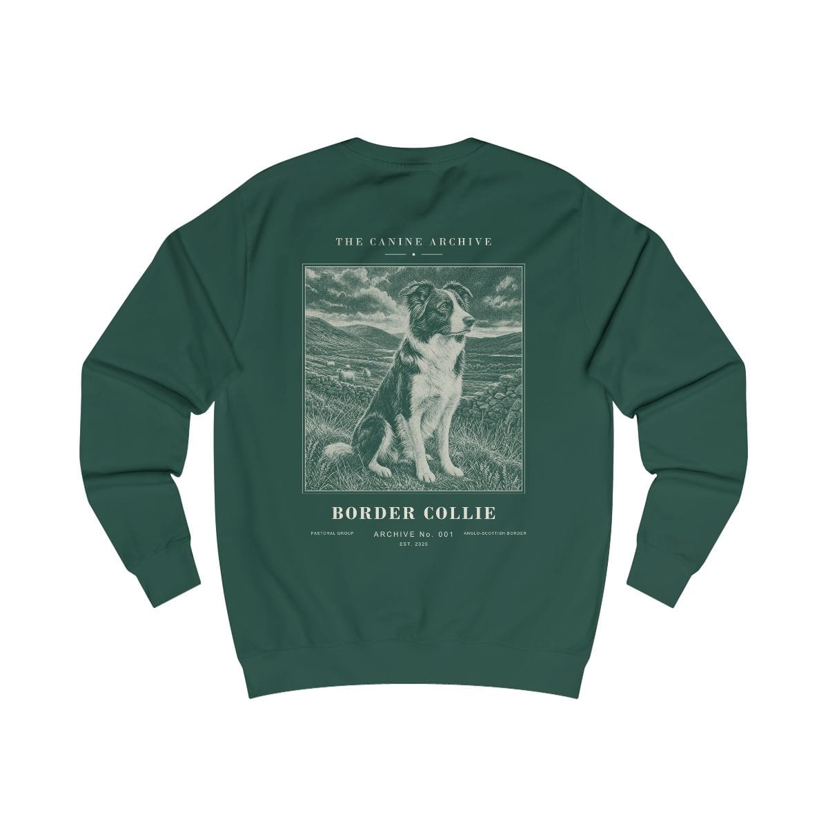Border Collie Archive Sweatshirt in Bottle Green