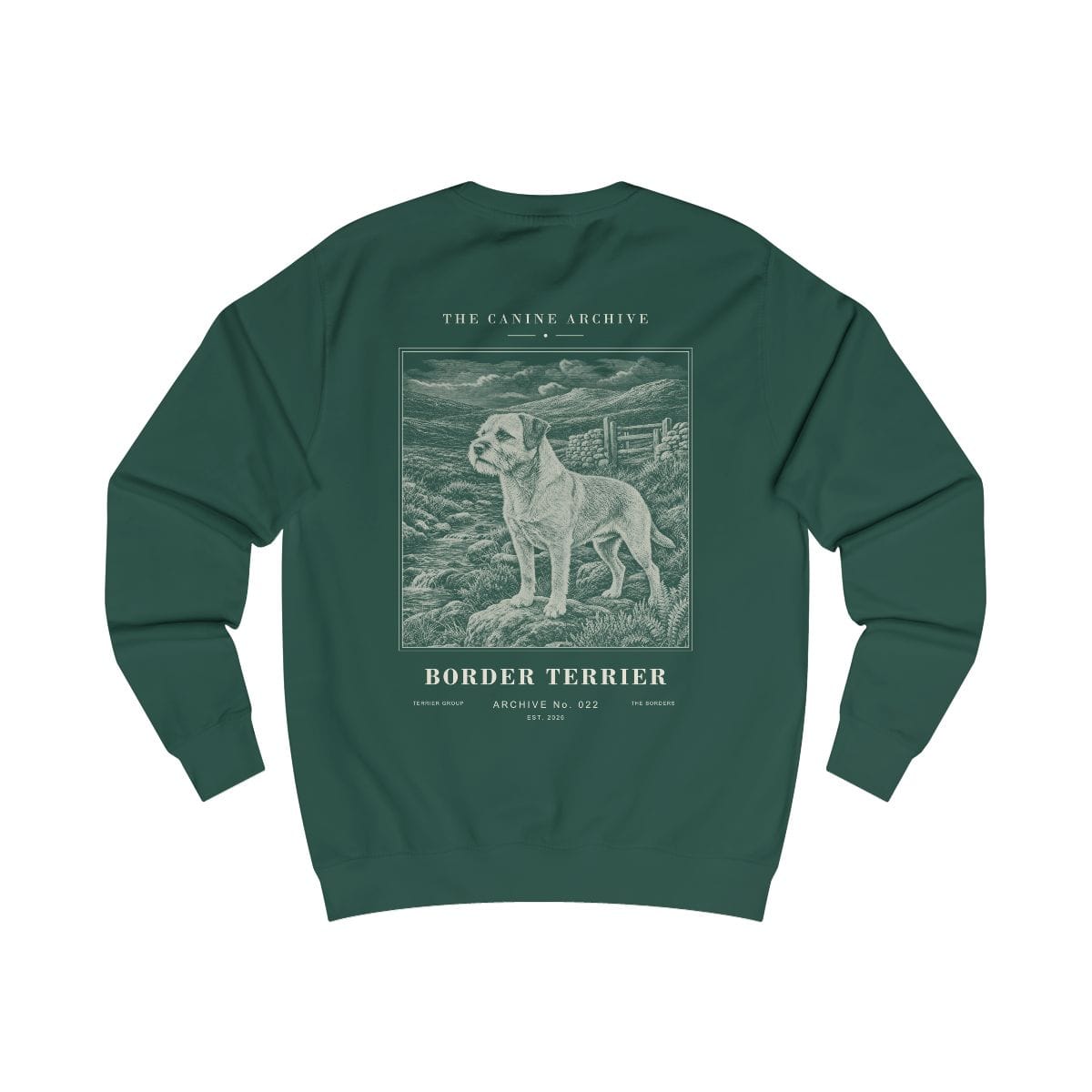 Border Terrier Archive Sweatshirt in Bottle Green
