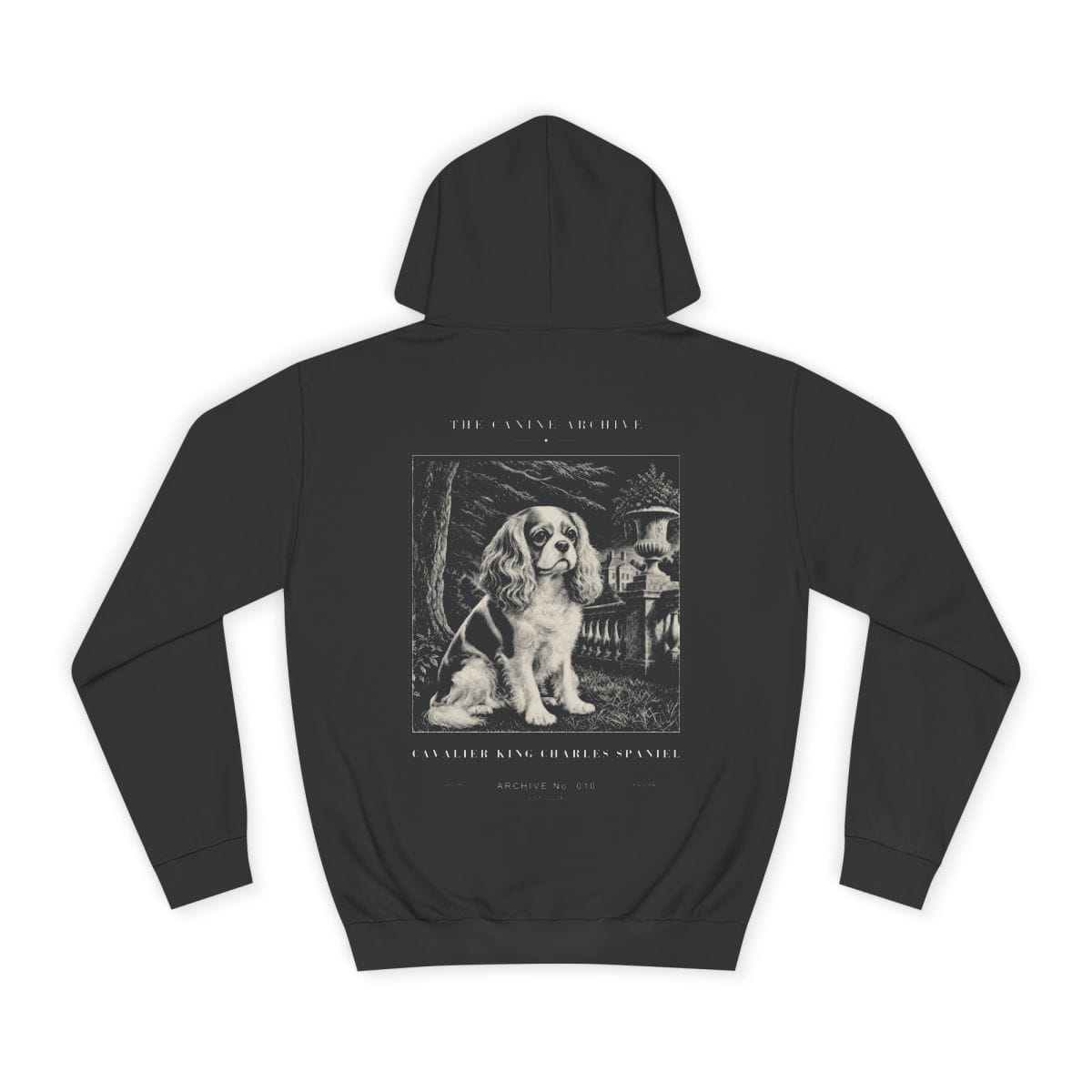 Cavalier King Charles Spaniel Archive Hoodie in Jet Black