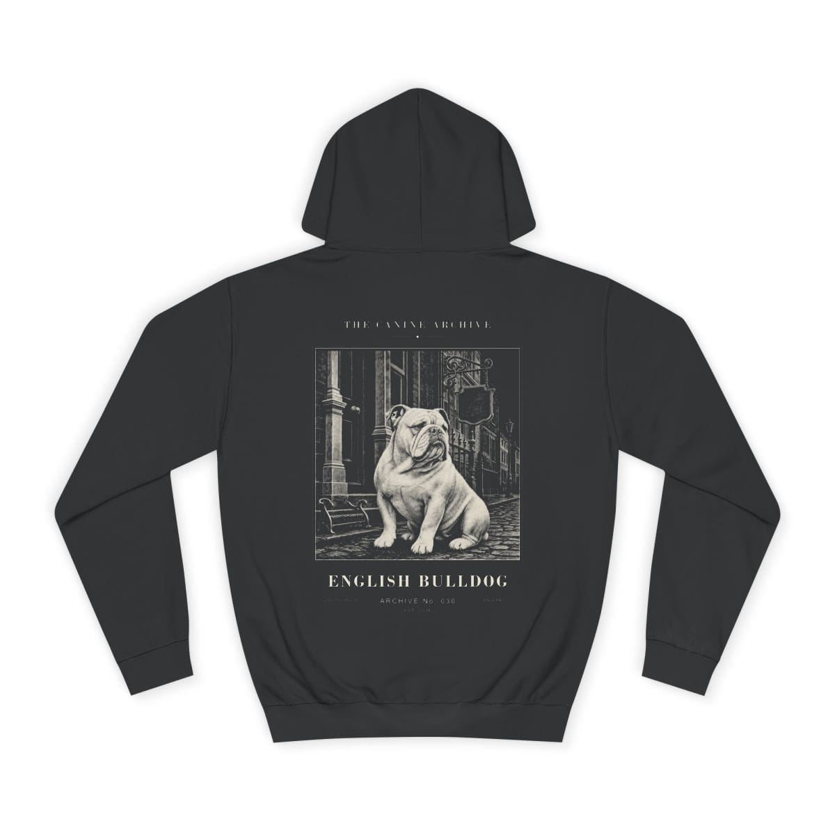 English Bulldog Archive Hoodie in Jet Black