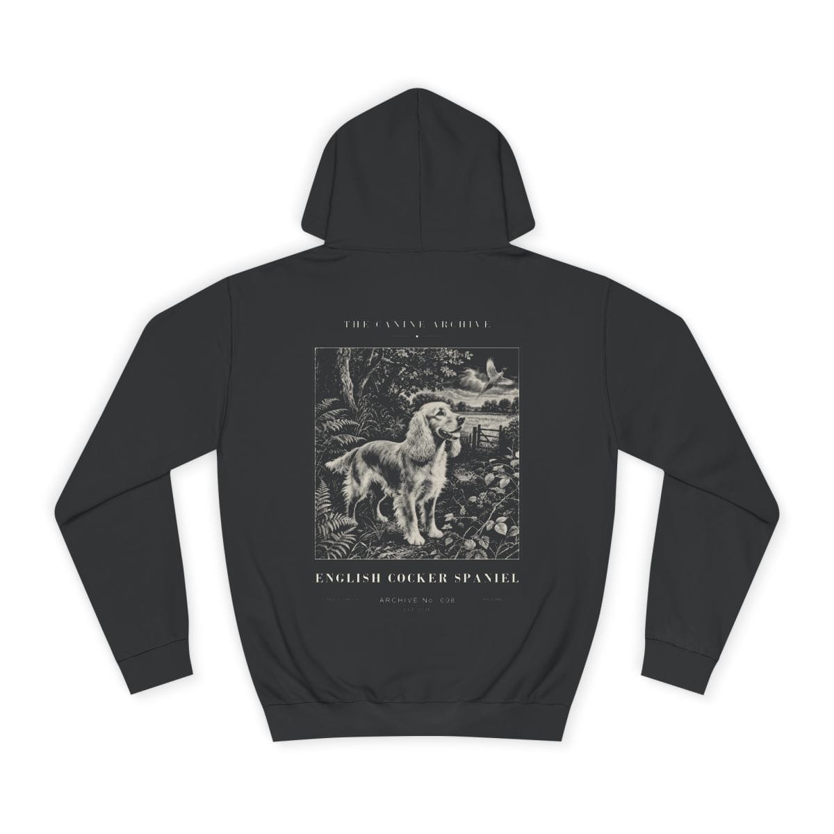 English Cocker Spaniel Archive Hoodie in Jet Black